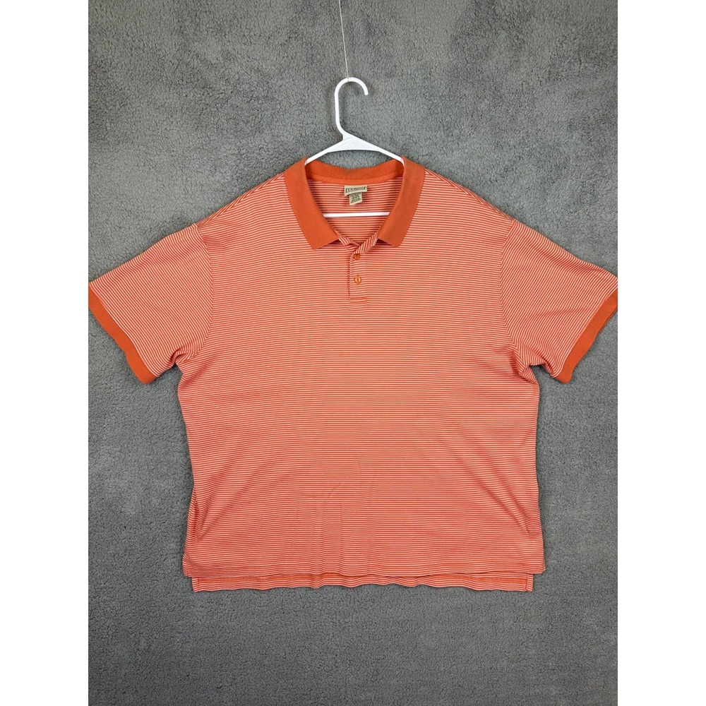 Vintage LL Bean Polo Shirt Men's XL Reg Striped Short Sleeve Casual Preppy